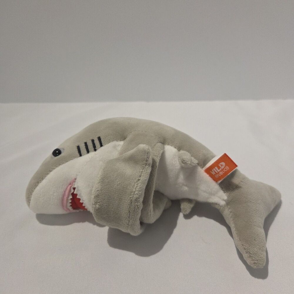 Wild Republic Huggers Plush Stuffed Animal Snap Bracelet Great White Shark 9”
